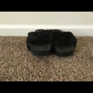 black platform sandals